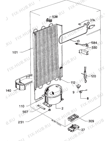 Взрыв-схема холодильника Upo UJPK260 - Схема узла Cooling system 017